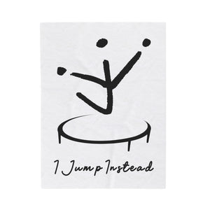 I Jump Instead Plush Blanket - Crispy White w/ Black Logo