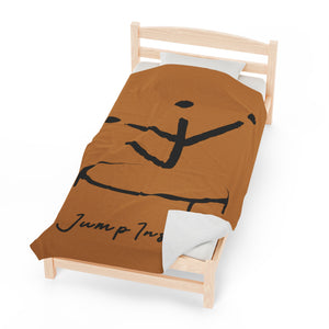 I Jump Instead Plush Blanket - Toffee w/ Black Logo