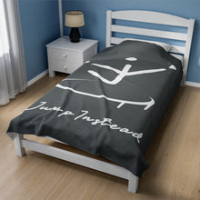 Load image into Gallery viewer, I Jump Instead Plush Blanket - Stormy Grey w/ White Logo
