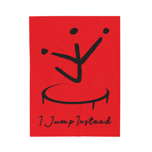 I Jump Instead Plush Blanket - Showstopper Red w/ Black Logo