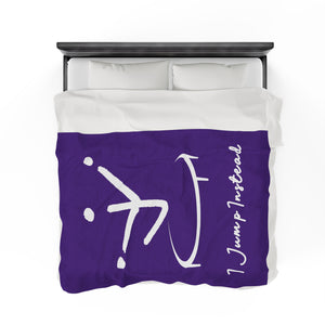 I Jump Instead Plush Blanket - Polished Purple w/ White Logo