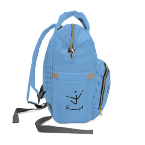 I Jump Instead Trophy Backpack - Baby Blue w/ Black Logo