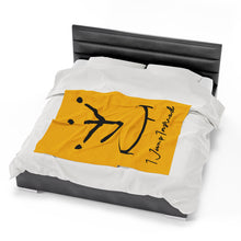 Load image into Gallery viewer, I Jump Instead Plush Blanket - Zesty Lemon w/ Black Logo
