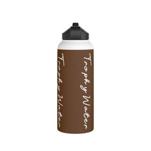 I Jump Instead Stainless Steel Water Bottle - Cocoa Brown w/ White Logo