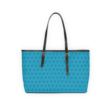 Load image into Gallery viewer, Faux Leather Shoulder Bag - Aquatic Blue w/ Black Logo
