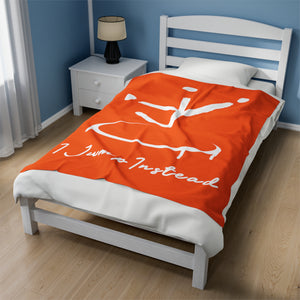 I Jump Instead Plush Blanket - Juicy Orange w/ White Logo