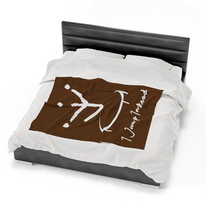 I Jump Instead Plush Blanket - Cocoa Brown w/ White Logo