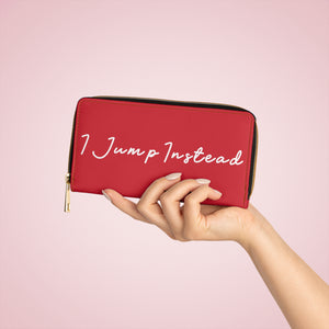 I Jump Instead Trophy Wallet - Crimson Red w/ White Logo