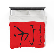 Load image into Gallery viewer, I Jump Instead Plush Blanket - Showstopper Red w/ Black Logo
