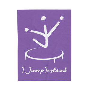 I Jump Instead Plush Blanket - Lavish Purple w/ White Logo