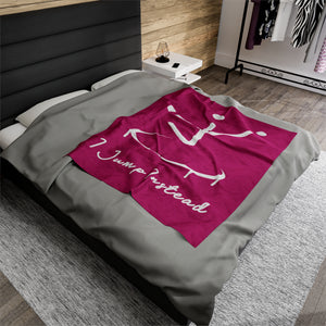 I Jump Instead Plush Blanket - Magenta w/ White Logo