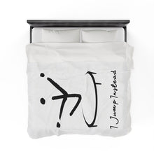 Load image into Gallery viewer, I Jump Instead Plush Blanket - Crispy White w/ Black Logo
