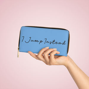 I Jump Instead Trophy Wallet - Baby Blue w/ Black Logo