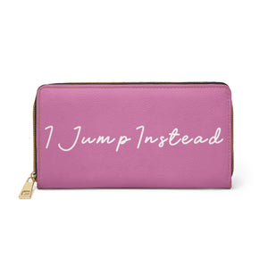 I Jump Instead Trophy Wallet - Blush Pink w/ White Logo