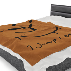 I Jump Instead Plush Blanket - Toffee w/ Black Logo