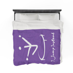 I Jump Instead Plush Blanket - Lavish Purple w/ White Logo