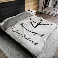 Load image into Gallery viewer, I Jump Instead Plush Blanket - Crispy White w/ Black Logo
