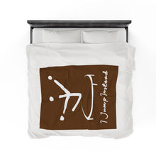 Load image into Gallery viewer, I Jump Instead Plush Blanket - Cocoa Brown w/ White Logo
