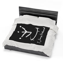 Load image into Gallery viewer, I Jump Instead Plush Blanket - Modern Black w/ White Logo
