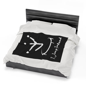 I Jump Instead Plush Blanket - Modern Black w/ White Logo