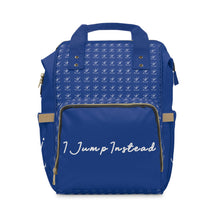 Load image into Gallery viewer, I Jump Instead Trophy Backpack - Moody Blue w/ White Logo
