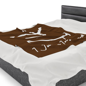 I Jump Instead Plush Blanket - Cocoa Brown w/ White Logo