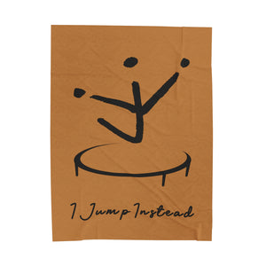 I Jump Instead Plush Blanket - Toffee w/ Black Logo