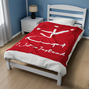 I Jump Instead Plush Blanket - Crimson Red w/ White Logo