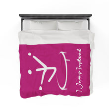 Load image into Gallery viewer, I Jump Instead Plush Blanket - Magenta w/ White Logo
