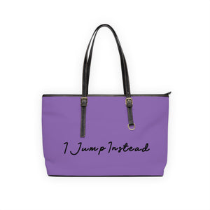 Faux Leather Shoulder Bag - Lavish Purple w/ Black Logo