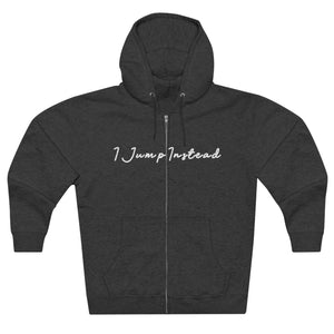 Jump Instead Unisex Full Zip Hoodie - Charcoal Heather