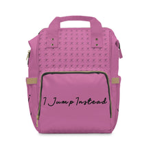 Load image into Gallery viewer, I Jump Instead Trophy Backpack - Blush Pink w/ Black Logo
