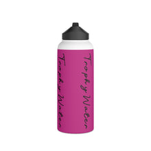 Load image into Gallery viewer, I Jump Instead Stainless Steel Water Bottle - Magenta w/ Black Logo
