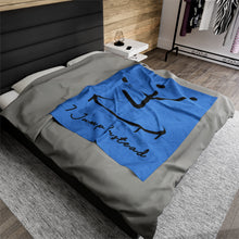 Load image into Gallery viewer, I Jump Instead Plush Blanket - Baby Blue w/ Black Logo
