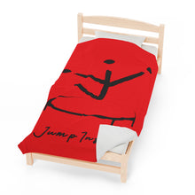 Load image into Gallery viewer, I Jump Instead Plush Blanket - Showstopper Red w/ Black Logo
