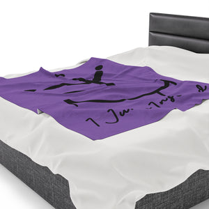 I Jump Instead Plush Blanket - Lavish Purple w/ Black Logo