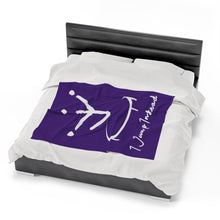 Load image into Gallery viewer, I Jump Instead Plush Blanket - Polished Purple w/ White Logo
